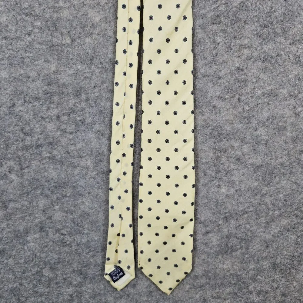 Brooks‎ Brothers Brooksgate Silk Neck Tie Yellow With Flowers 57x3 SPOTS Preppy